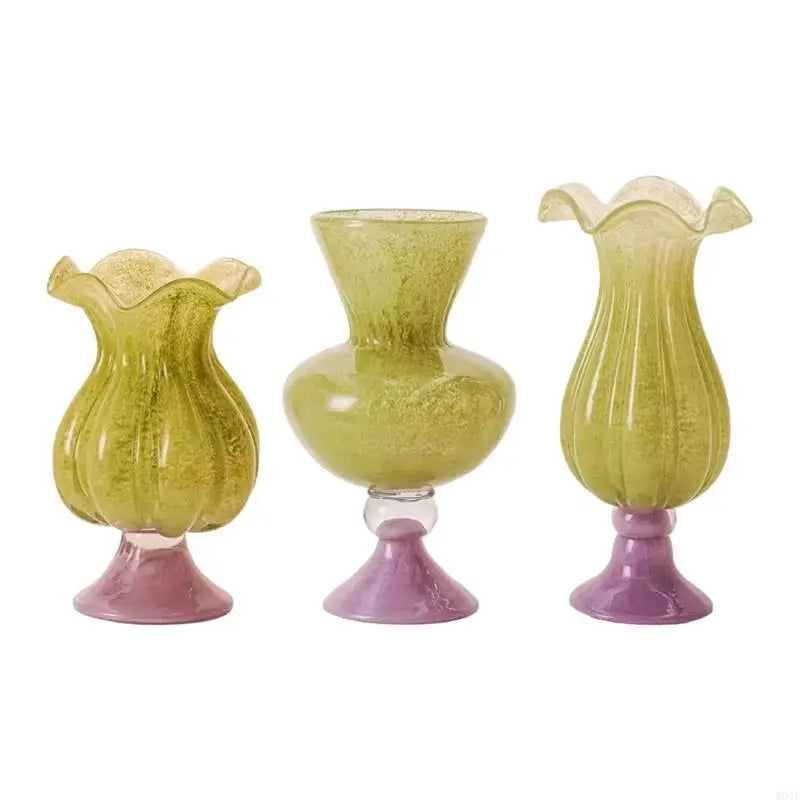 Glass Urn Vases Thickened Flower Vases for Home,Wedding Parties Table Centerpieces Decorative Vases Pedestal Vases Gift B03E