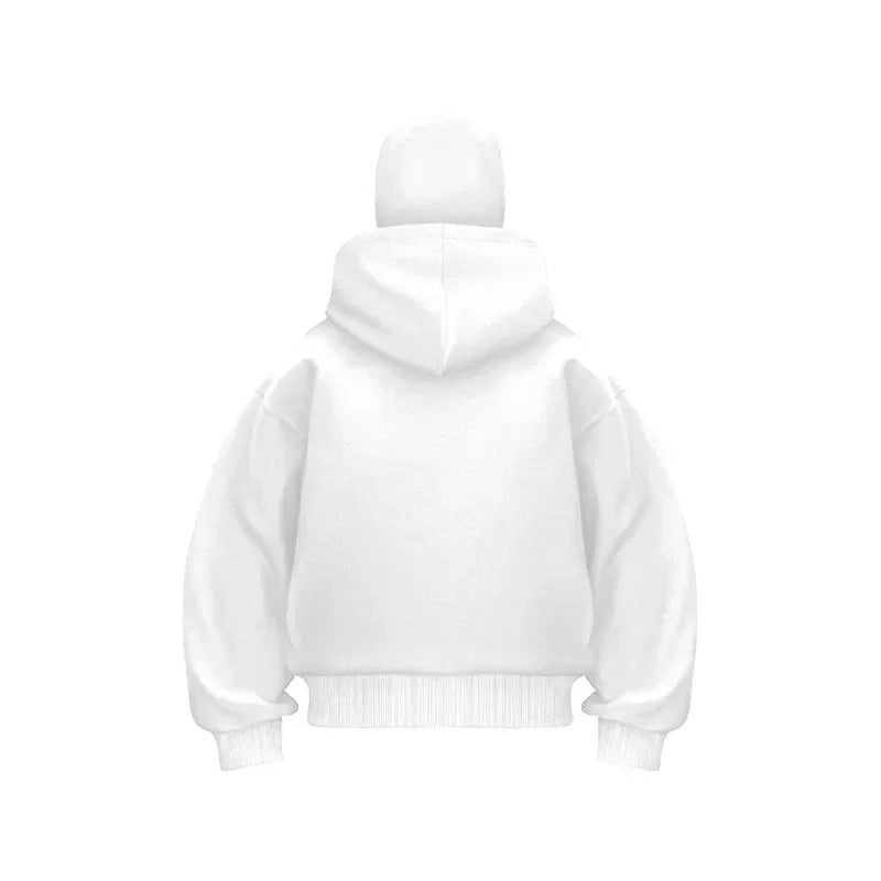 Men's Balaclava Zip Hoodie, Winter Warm Face Mask Hooded Jacket