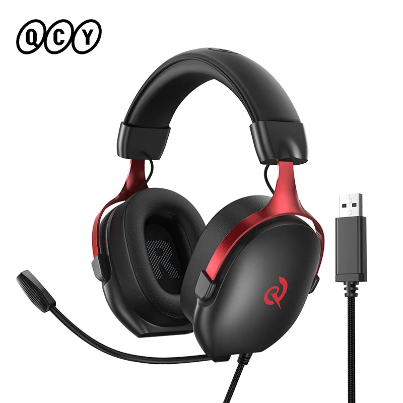 QCY VN200 Pro Wired Gaming Headset With Mic 40mm Driver 7.1 Surround Over Ear Headphones For PC PS4 PS5 Gamer Headphones