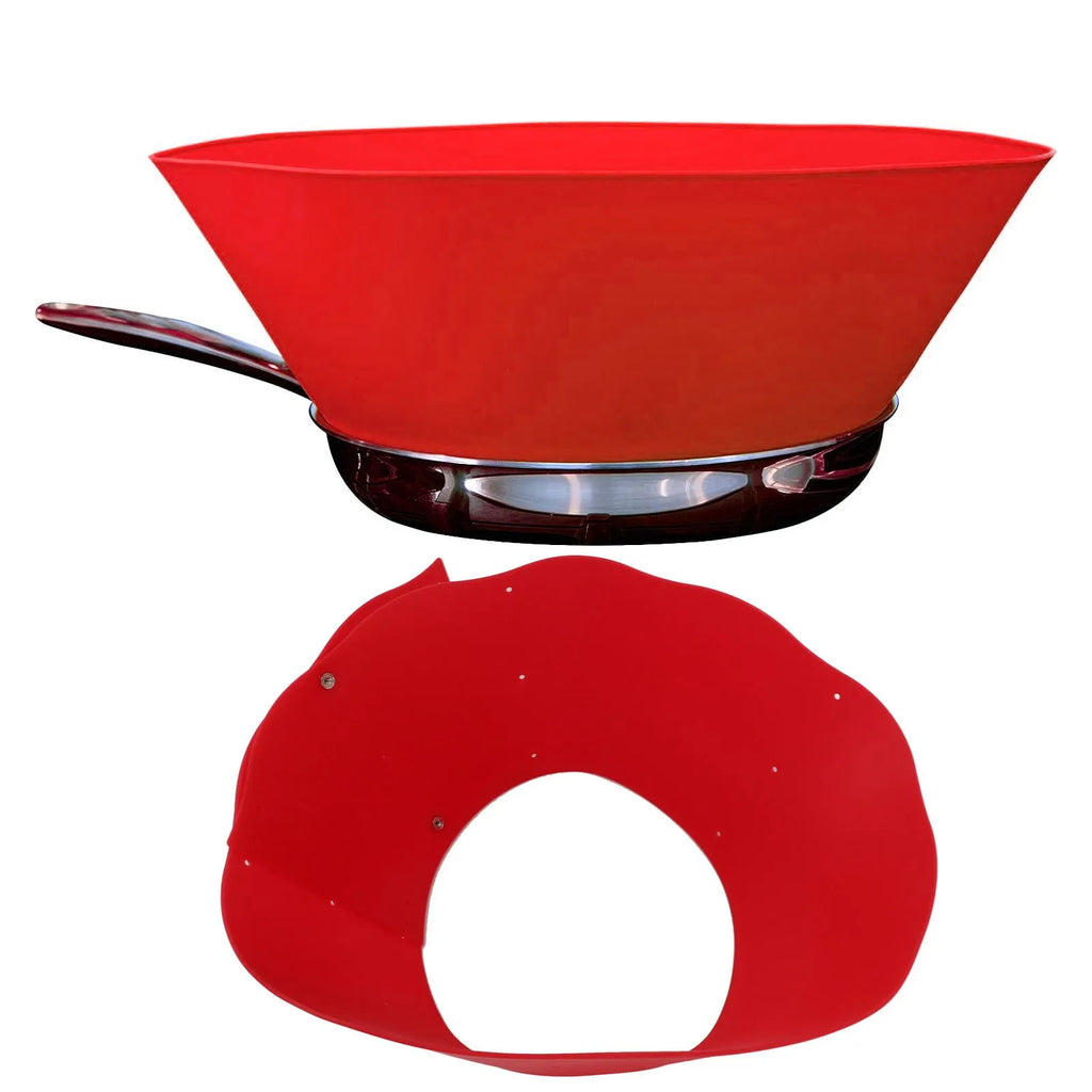 Splatter Guard Silicone Anti Oil Splashing Adjustable Frying Pan Wall Cooking Supplies Red