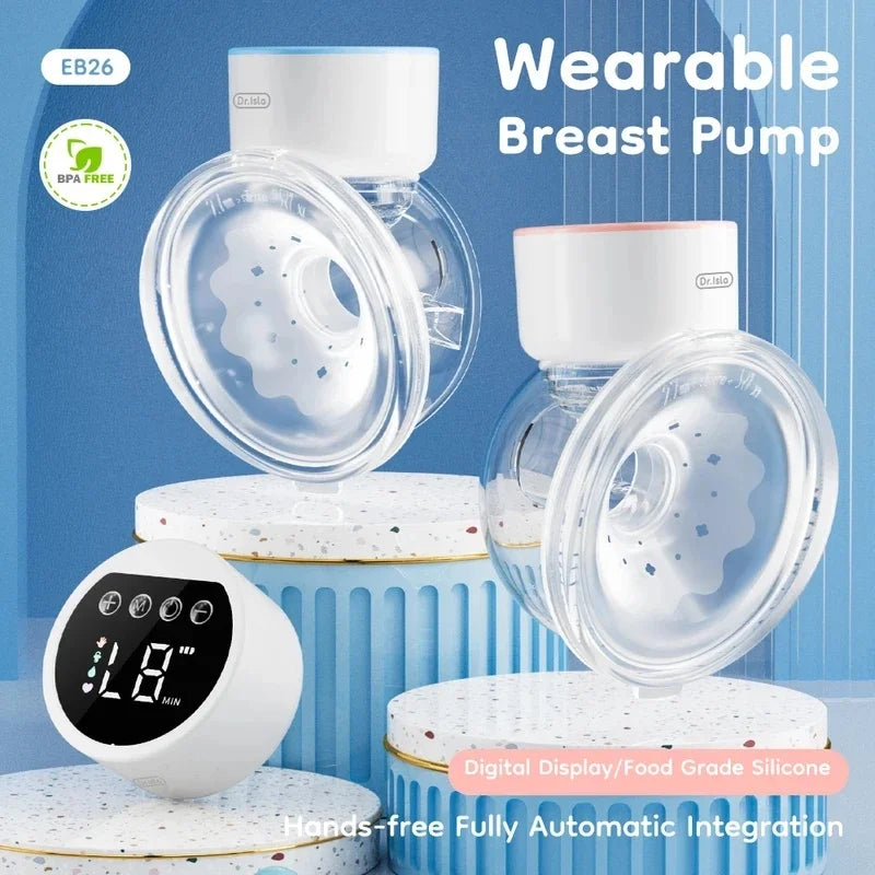 Hands‑Free Wearable Breast Pump, 19/24mm Flange Portable Electric Breast Pump, Quiet Comfortable Rechargeable Breastfeeding Pump