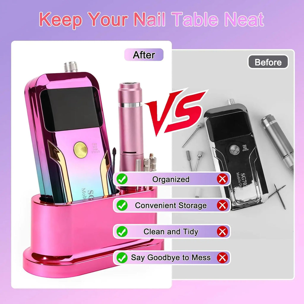Grinding machine drill bit holder, 8-hole nail drill bit holder, nail holder, and storage box (excluding nails and drill bits)