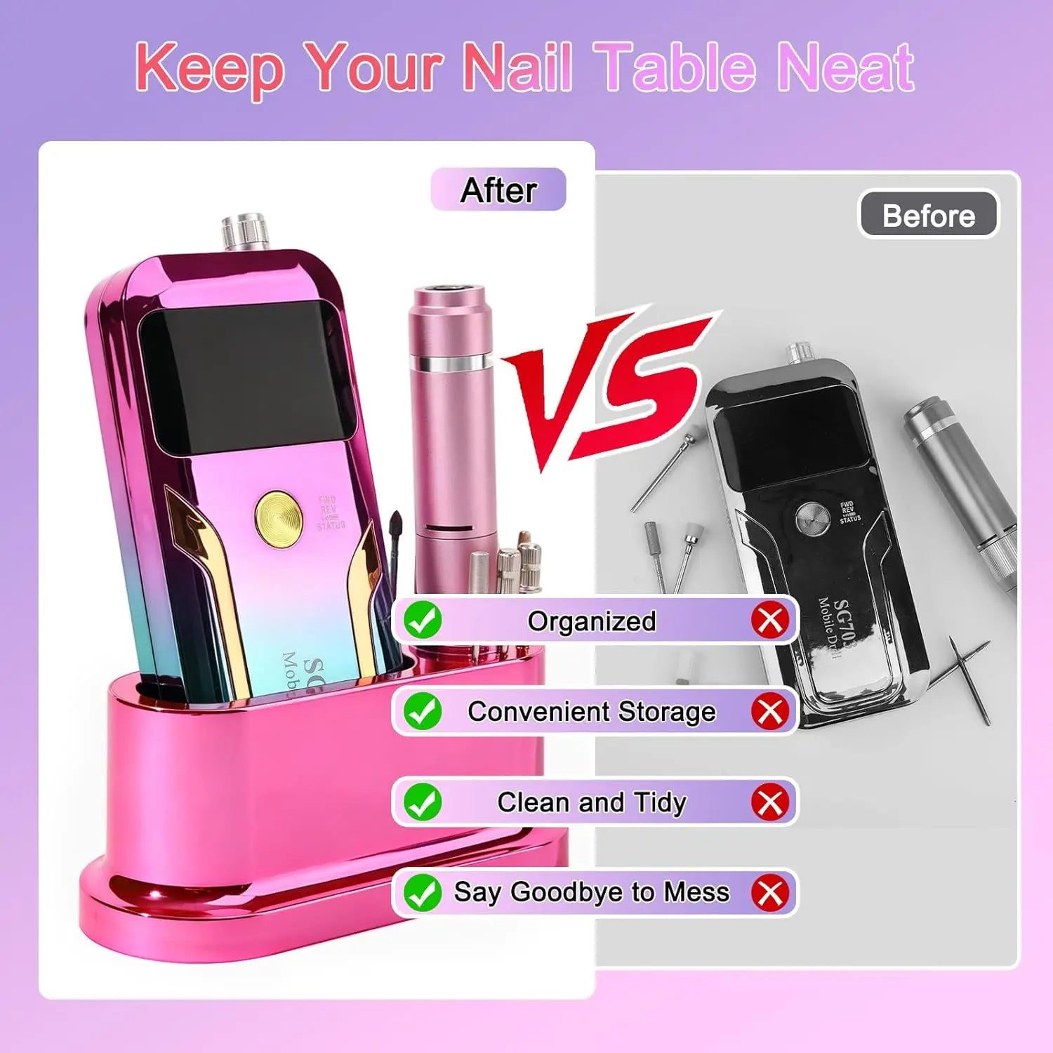 Grinding machine drill bit holder, 8-hole nail drill bit holder, nail holder, and storage box (excluding nails and drill bits)