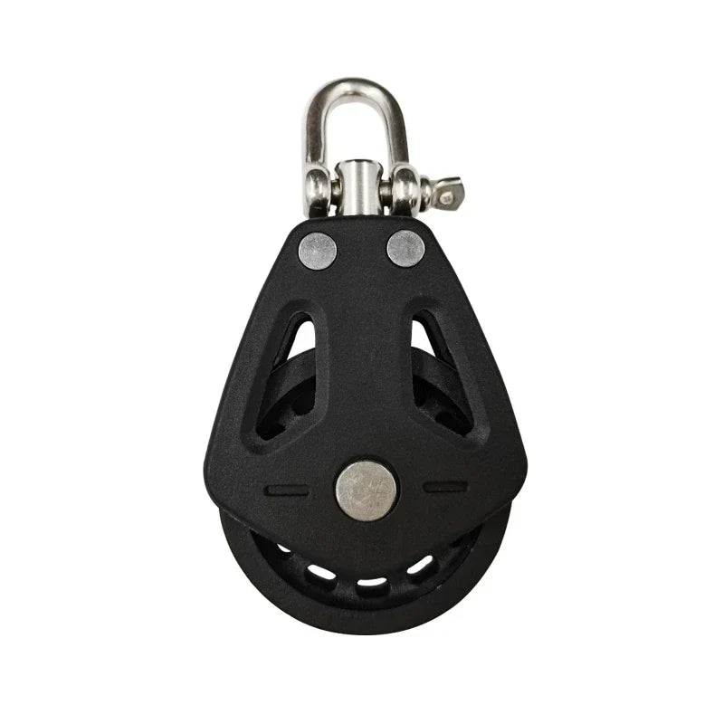 High Load Sheave Block Universal Head Swivel Shackle Single Pulley Plain Bearing Block Rope Runner Universal Boat Accessories