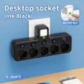 EU Plug Socket 4 Sockets Power Strip With 2 USB Type-C Port Without Extension Wall Charger Adapter For Home Offices