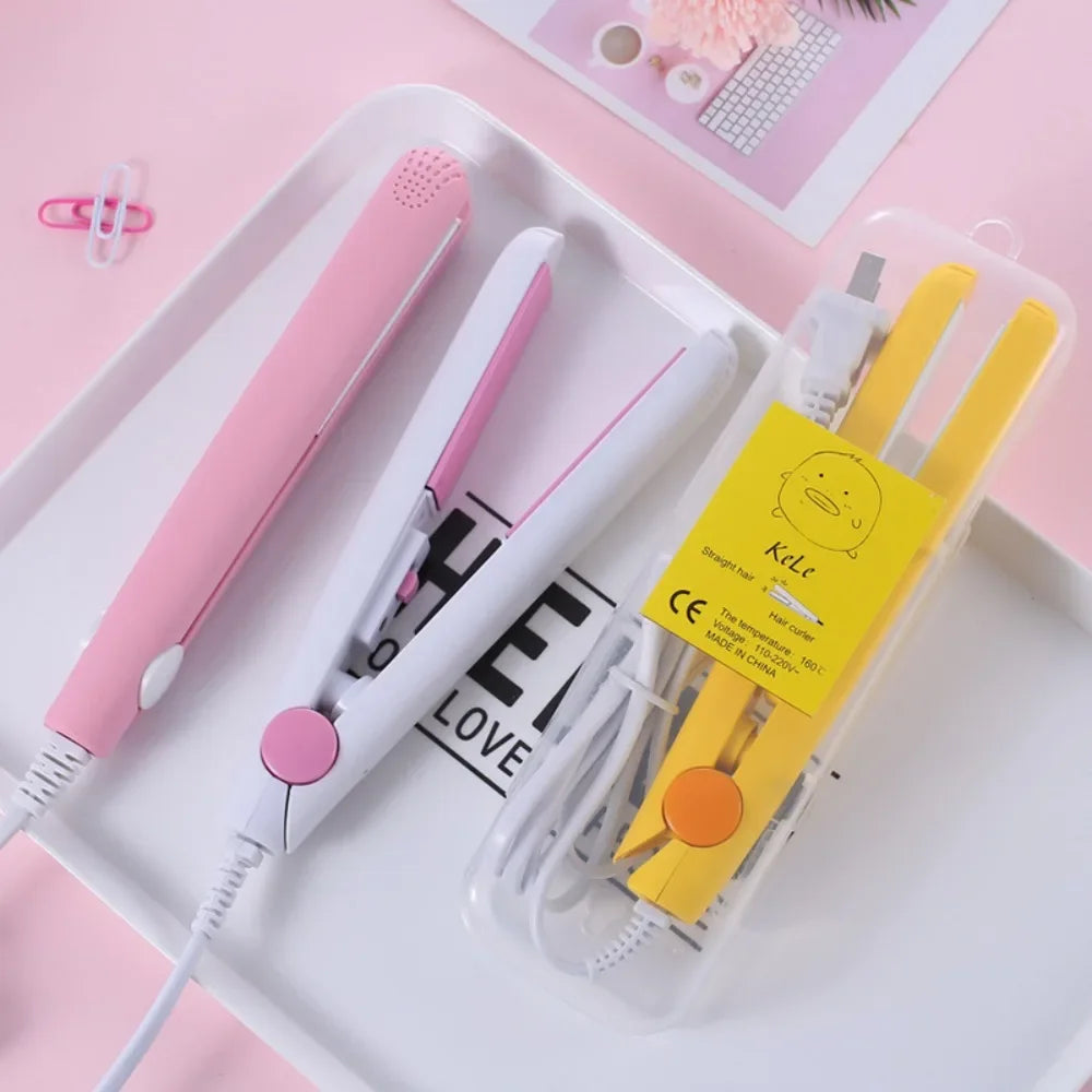 2in1 Hair Straightener Ceramic for Straightening and Curling Hair Travel Flat Iron Fast Heating Curling Iron for Short Fine Hair