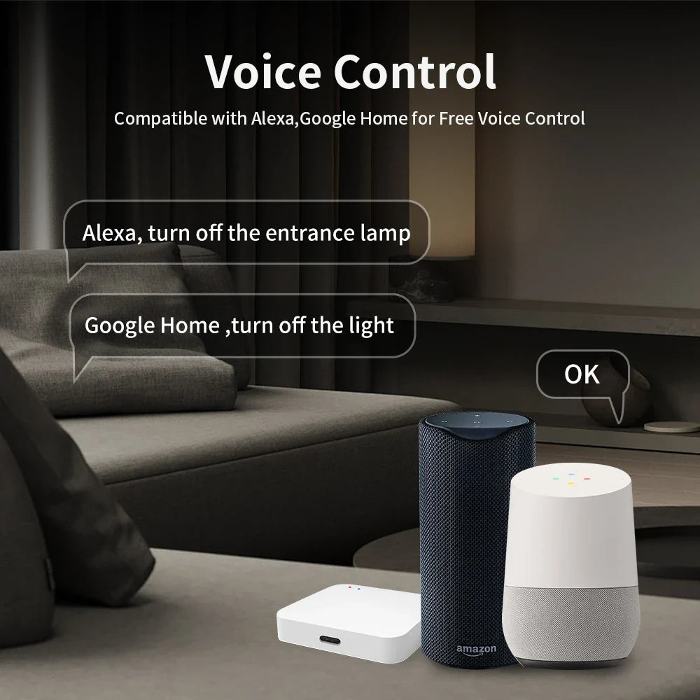 TNCE Tuya US WiFi or zigbee Smart Wall Switch 1/2/3/4 Gang Wire Touch Sensor LED Light Switches Smart Home Alexa Google Home
