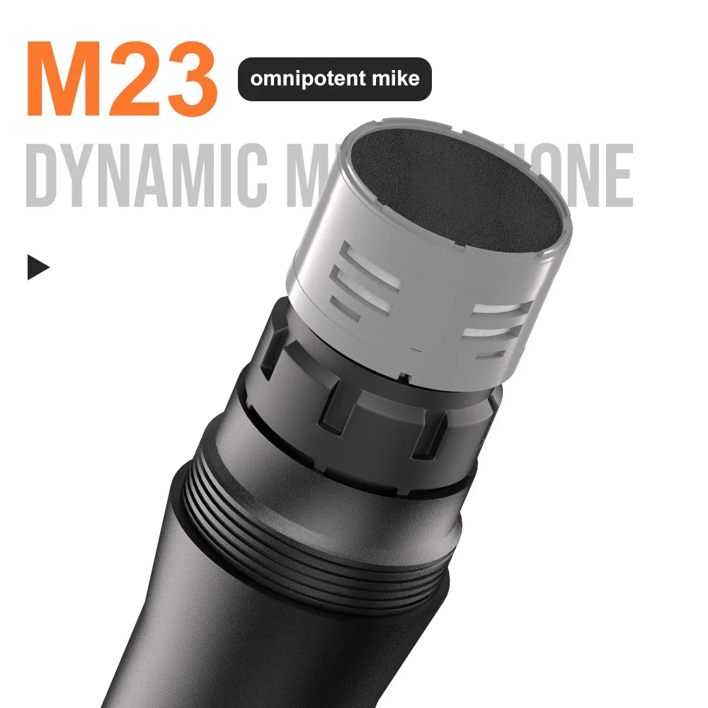 Wireless Microphone M23 UHF 2 Channel Karaoke System With Rechargeable Receiver Cordless Handheld Mic For Church Party Speaker