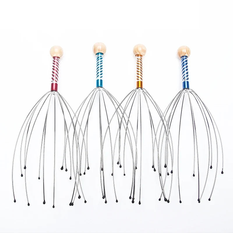 1PC Octopus Head Scalp Relaxation Massage Pain Relief Body Massager Stress Release Relaxing Claw Metal Massager Device Unisex