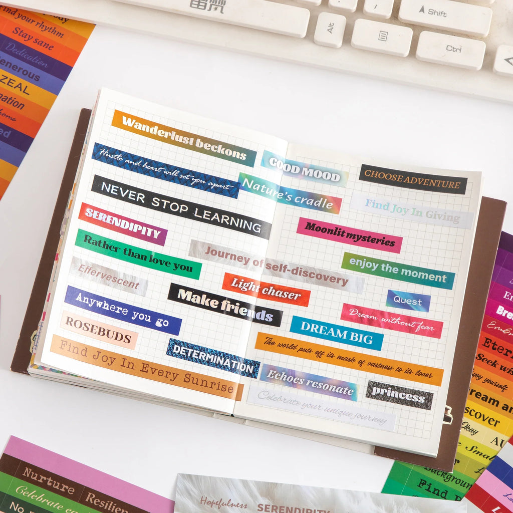 1200pcs+ Motivational Quotes Stickers, Suitable For Journaling; Colorful And Creative  Gift For Young Girls