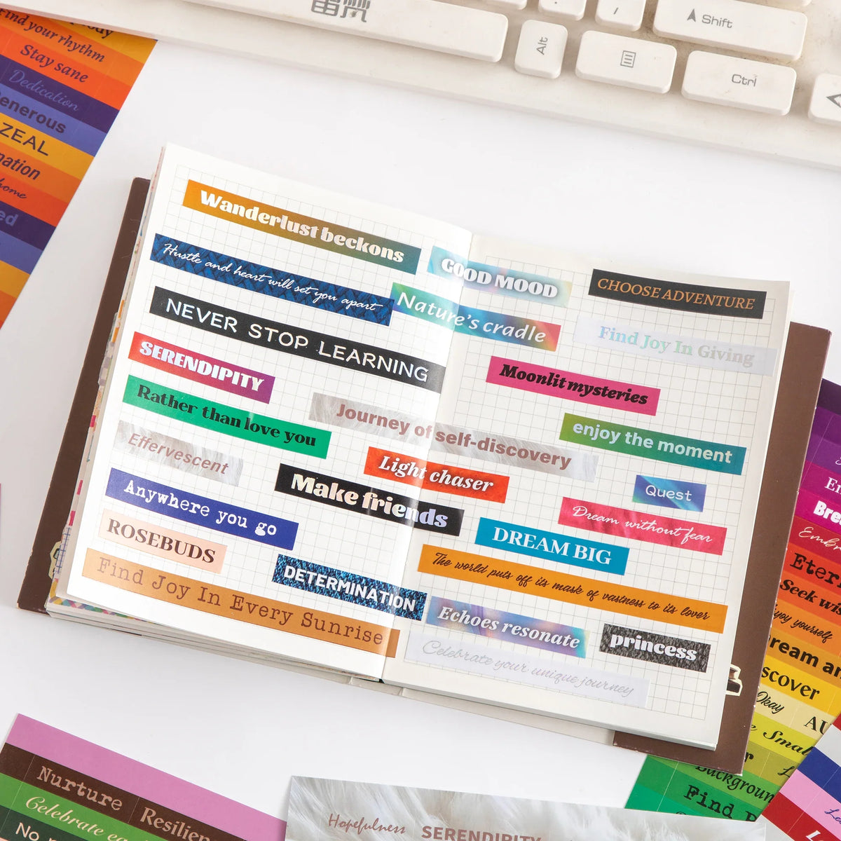 1200pcs+ Motivational Quotes Stickers, Suitable For Journaling; Colorful And Creative  Gift For Young Girls