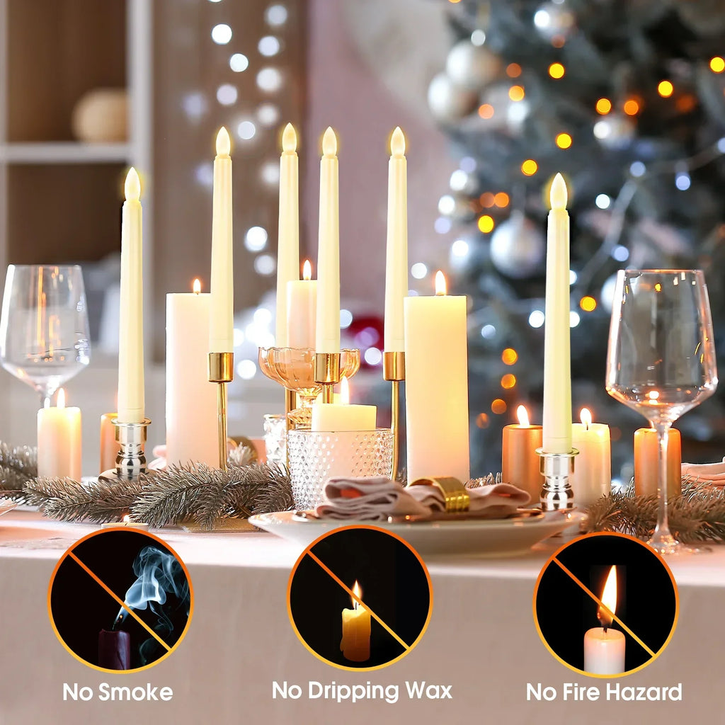 20cm LED Table Light With Timer Remote Flameless Electronic Taper Candle Light for Party Wedding Home Decor Flashing Lamp