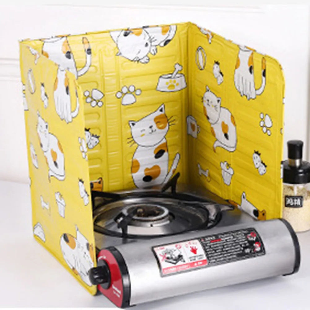 Foldable Kitchen Gas Stove Baffle Plate Kitchen Frying Pan Oil Splash Protection Screen Heat Shields Splatter Stove Shield Guard