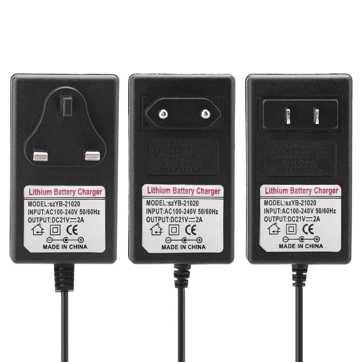 AC 100-240V DC 21V 2A Safe Charge Power Supply Adapter Lithium ion Battery Charger UK Plug