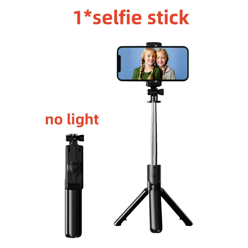 Roreta Wireless Tripod Stand Selfie Stick with Light Bluetooth Remote Control Extendable for iPhone Cellphone Tiktok Live Stream
