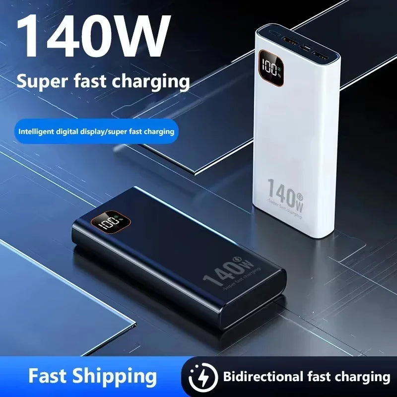 Lenovo 140W Super Fast Charging 2027 CCC Ultra Capacity 500000mAh Portable Charger Power Bank For IPhone Samsung