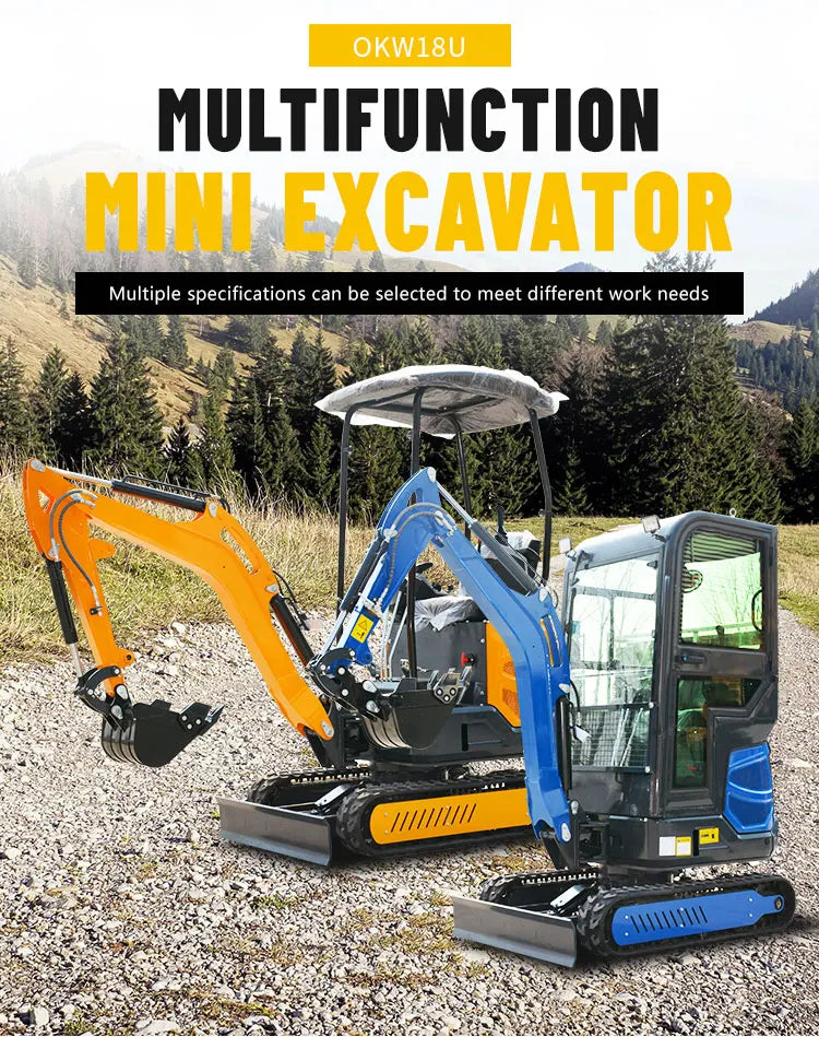 Mini Excavator – Compact Crawler Digger with Custom Color Options