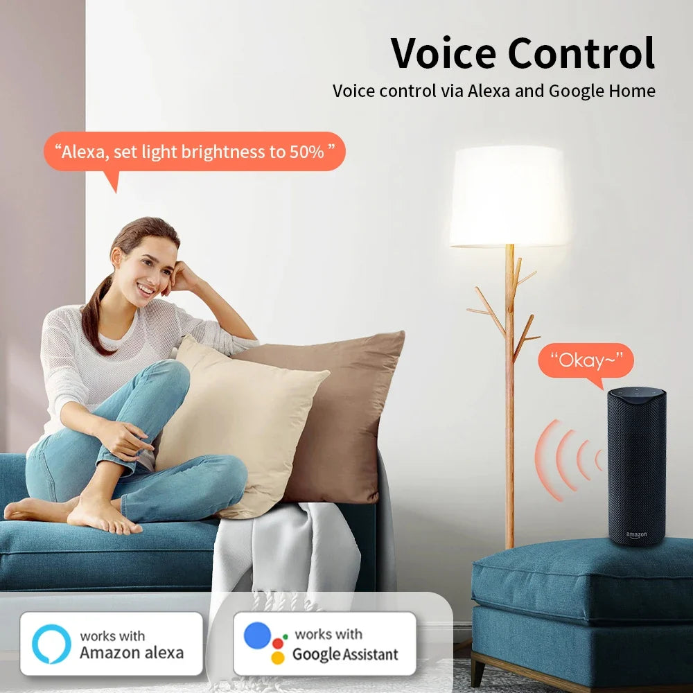 TNCE Tuya WIFI Light Dimmer Switch EU/US Brightness adjust LED Dimmer Breaker Module Smart Life Voice Control Alexa Google Home