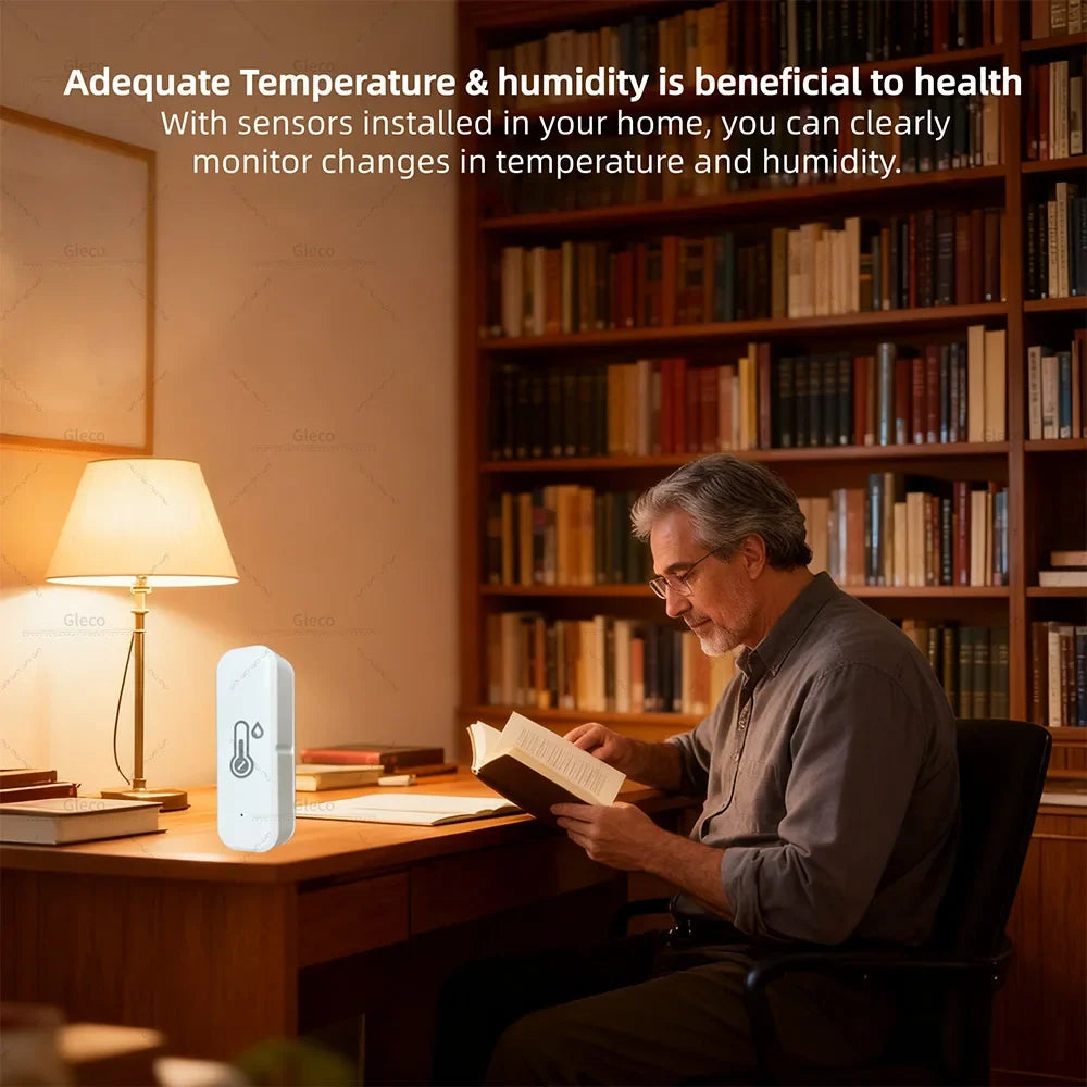 Tuya Zigbee Temperature And Humidity Sensor Indoor Smart Home Hygrometer Battery Powered Smart Life APP Z2M Real-time Monitoring