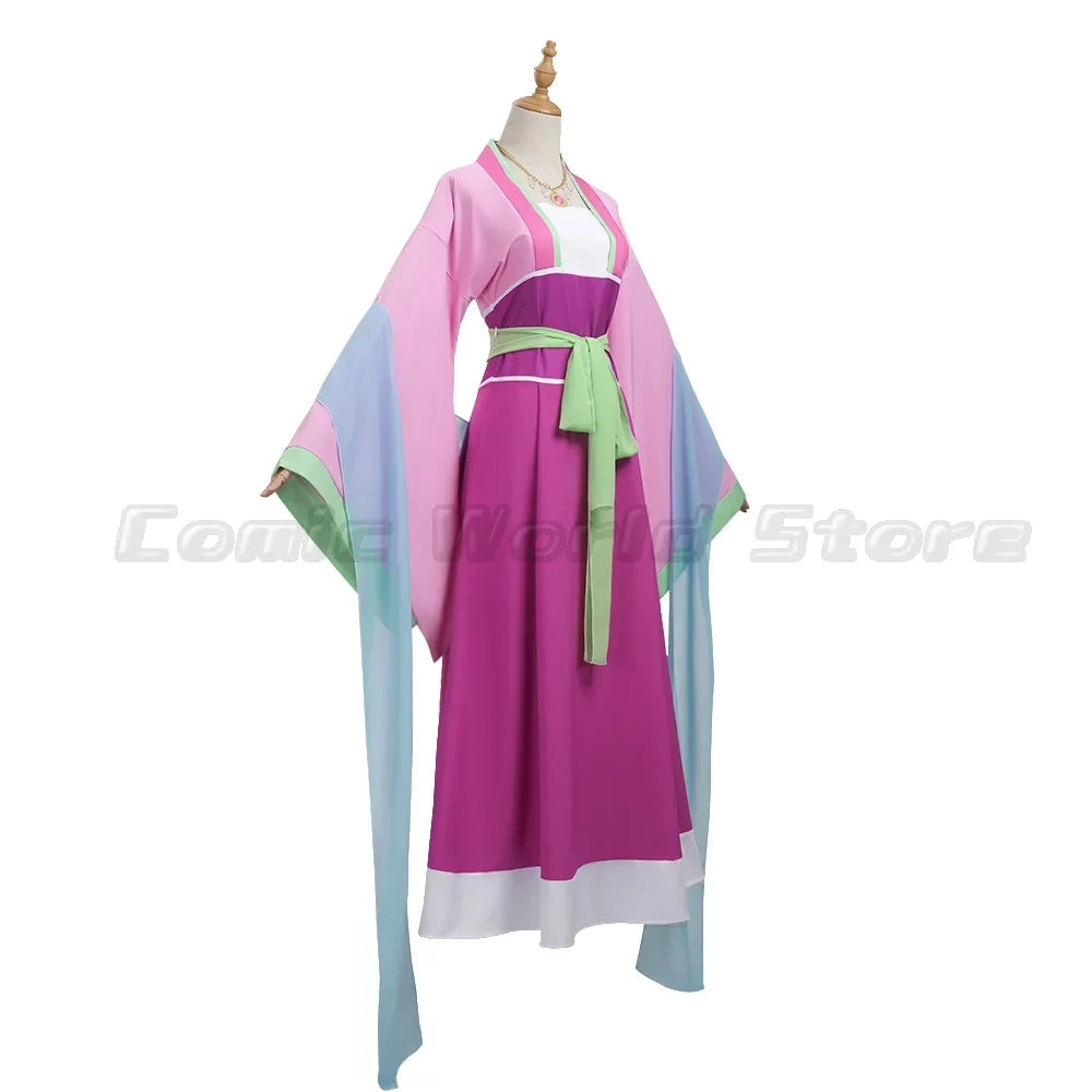 Maomao Cosplay Costume Wig Anime The Apothecary Mao Mao Plus Size Pink Dress Halloween Carnival Party for Women Lady