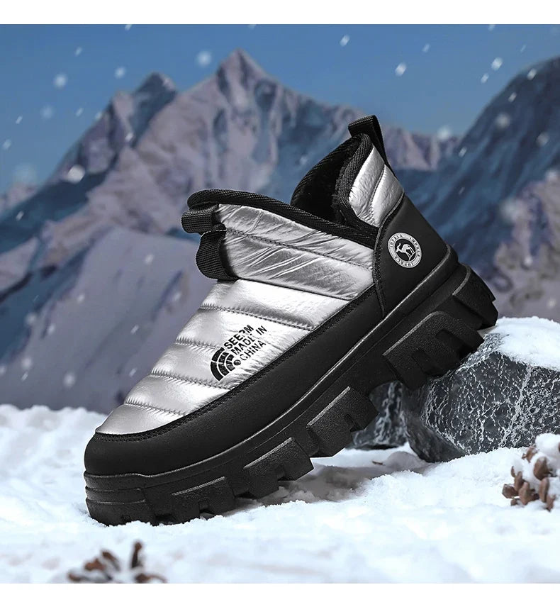 Men's Insulated Winter Snow Boots – Warm Cotton, Anti-Slip