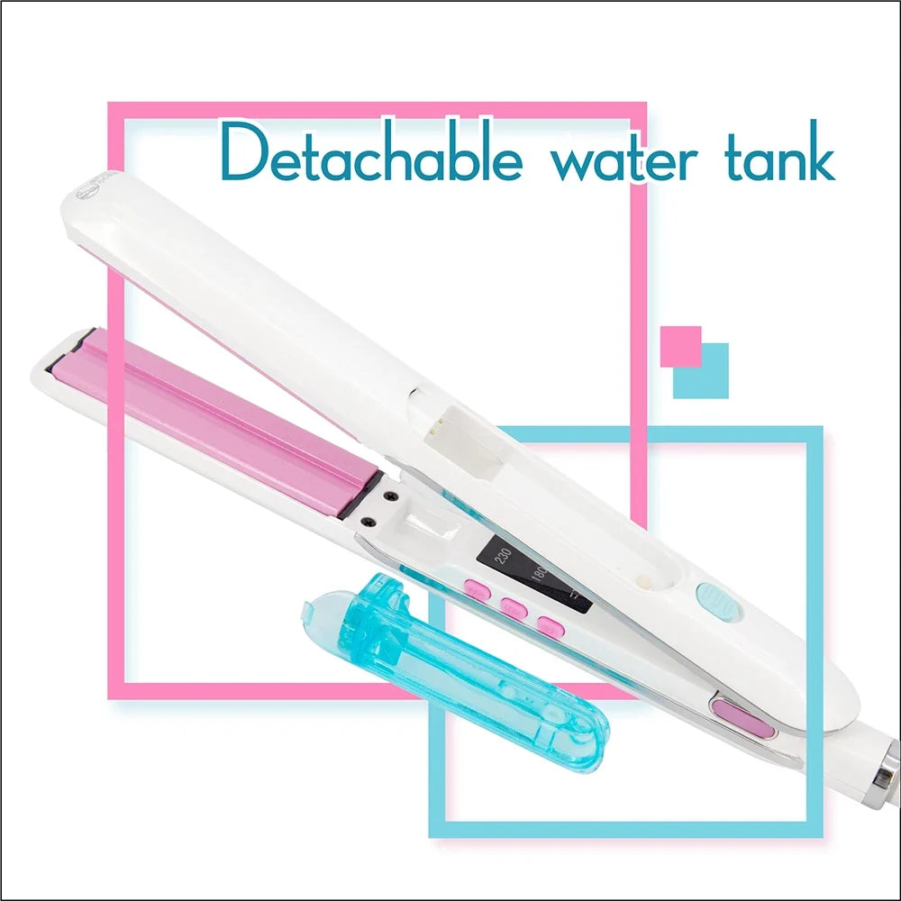 Steam Hair Straightener Professional Ceramic Coating Plate Vapor Hair Flat Iron 230℃ Straightening Iron 1 Inch