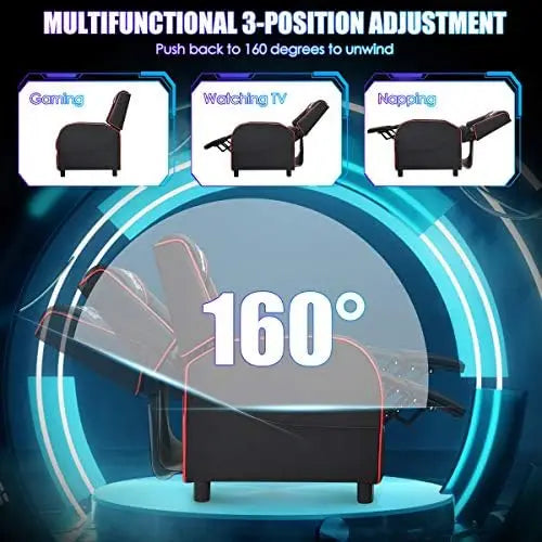 （Local US Inventory）Adjustable Massage Gaming Recliner Chair for Adults Ergonomic Leather Lounge a with Footrest Remote Control