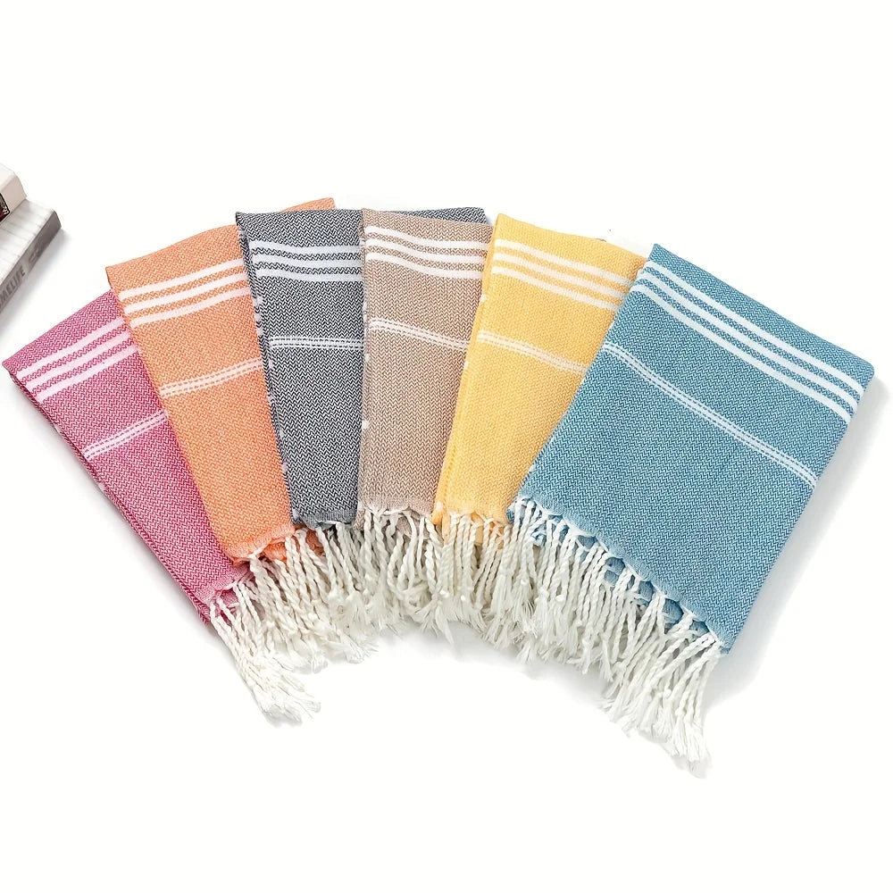 90*180CM Turkish Beach Towel Sauna Spa Gym Sports Fitness Fringed Bath Towel Kitchen Outdoor Soft Absorbent Quick Drying Towels