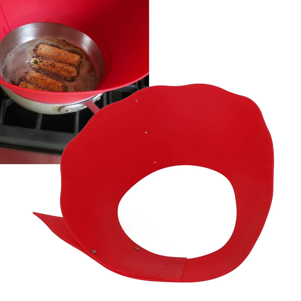 Splatter Guard Silicone Anti Oil Splashing Adjustable Frying Pan Wall Cooking Supplies Red