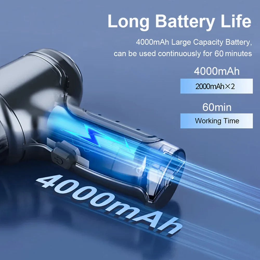 95000PA Car Vacuum Cleaner Strong Suction Vacuum Cleaner 2in1 for Car Home Wireless Portable Handheld Vacuum Cleaner Blower