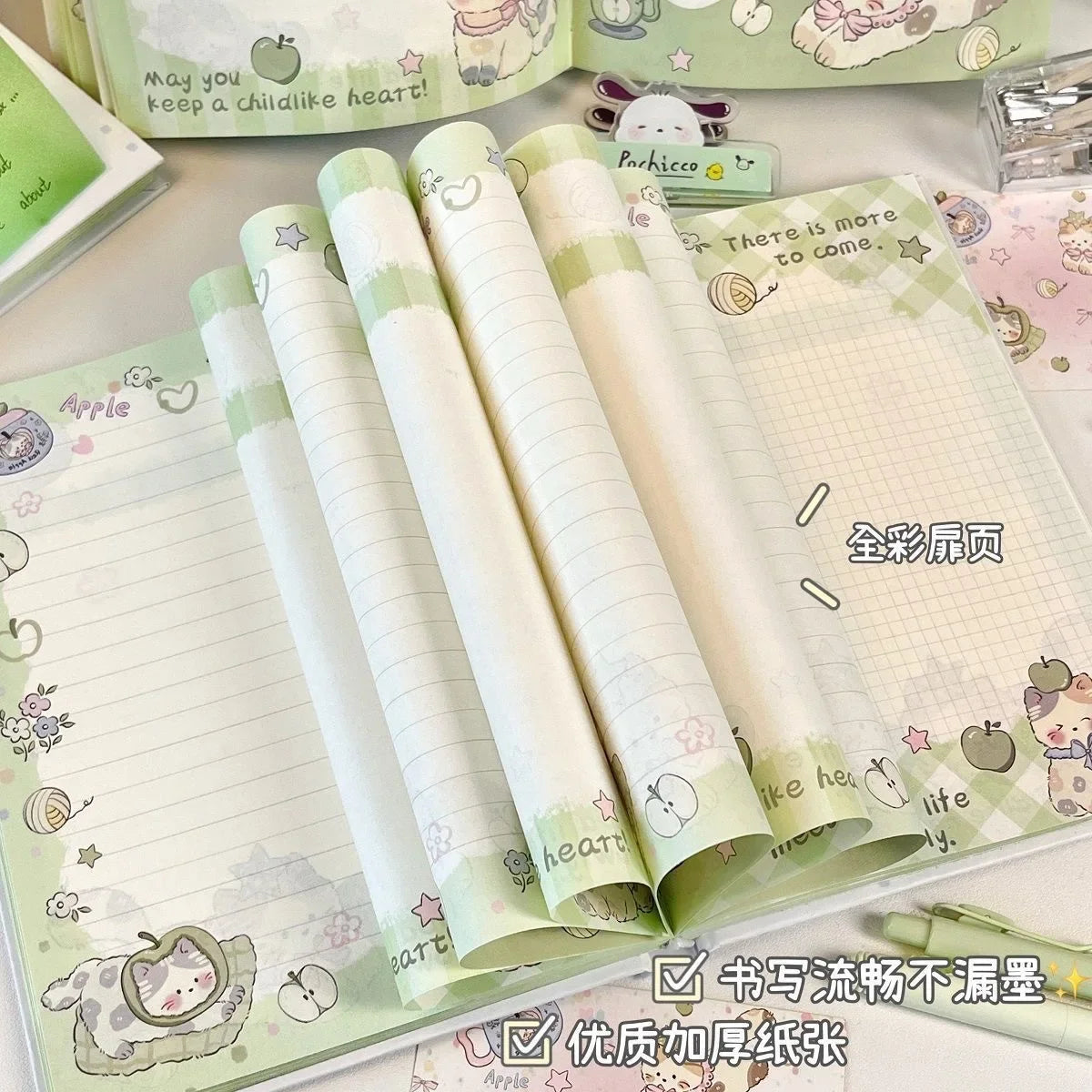 Apple Kitten A5 Color Page Hardcover Ins Niche High-value Student Universal Thickened Full-color  for Students Notebook