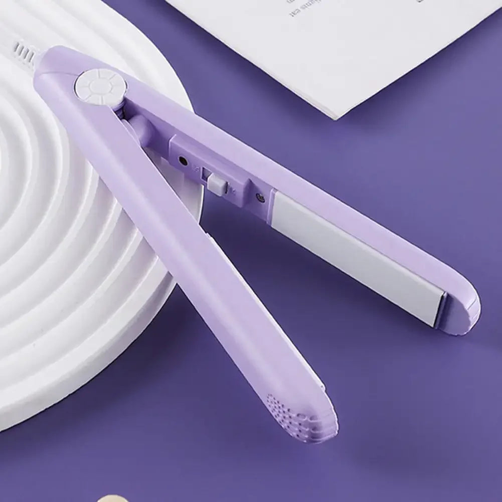 Cute Mini Travel Hair Straightener EU/US Portable Hair Styling Iron Bangs Styling Hair Iron Set Curl Ends Hair Clip Hair Beauty