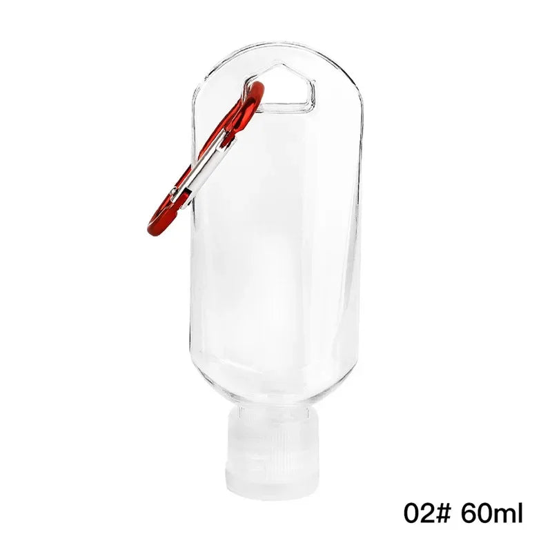 2PCS Refillable Bottles with Hook Alcohol Disinfectant Hand Sanitizer Empty Soap Dispenser Outdoor Portable Container Bottle