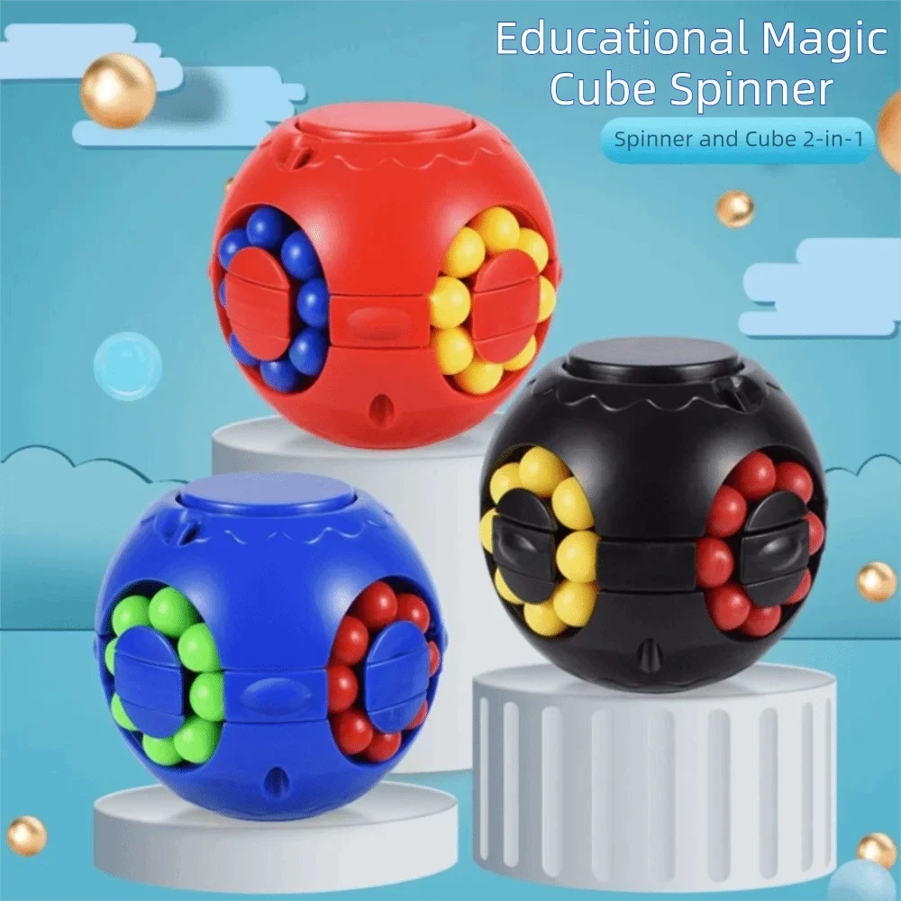 Creative Plastics Magic Bean Cube Spinner Finger Gyro Rotating Ball Finger Spinner Gyro 3D Rotating Ball