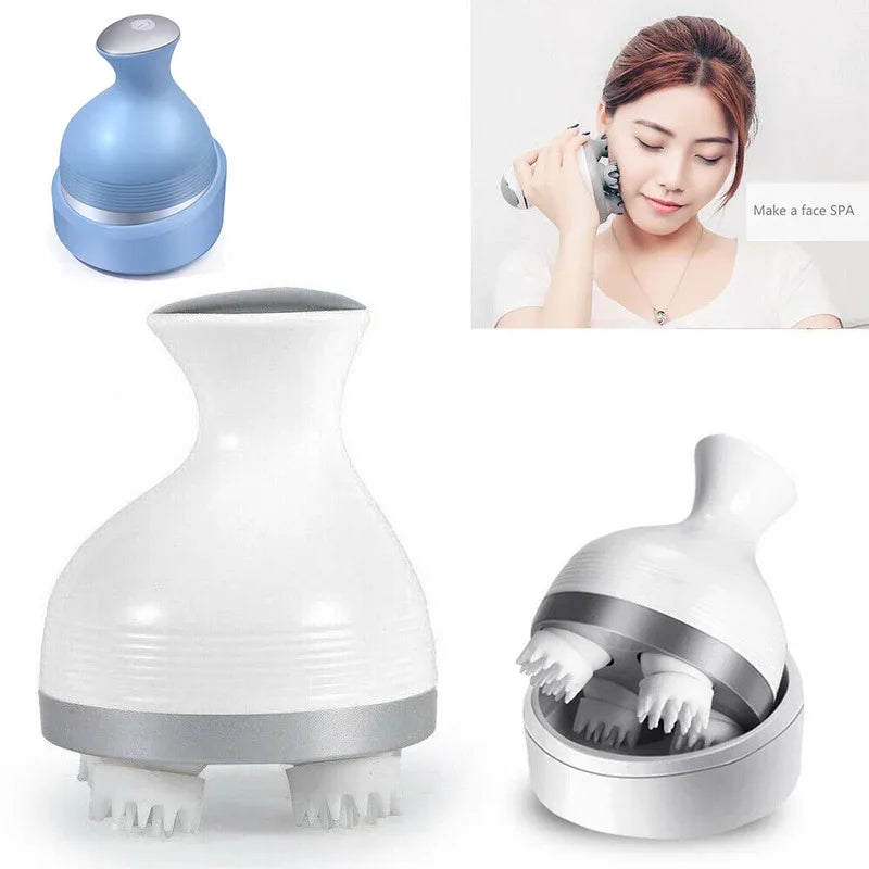 Electric Cordless Hair Scalp Massager with Kneading 4 Massage Nodes Handheld Portable Head Scratcher Massager Stress Relax