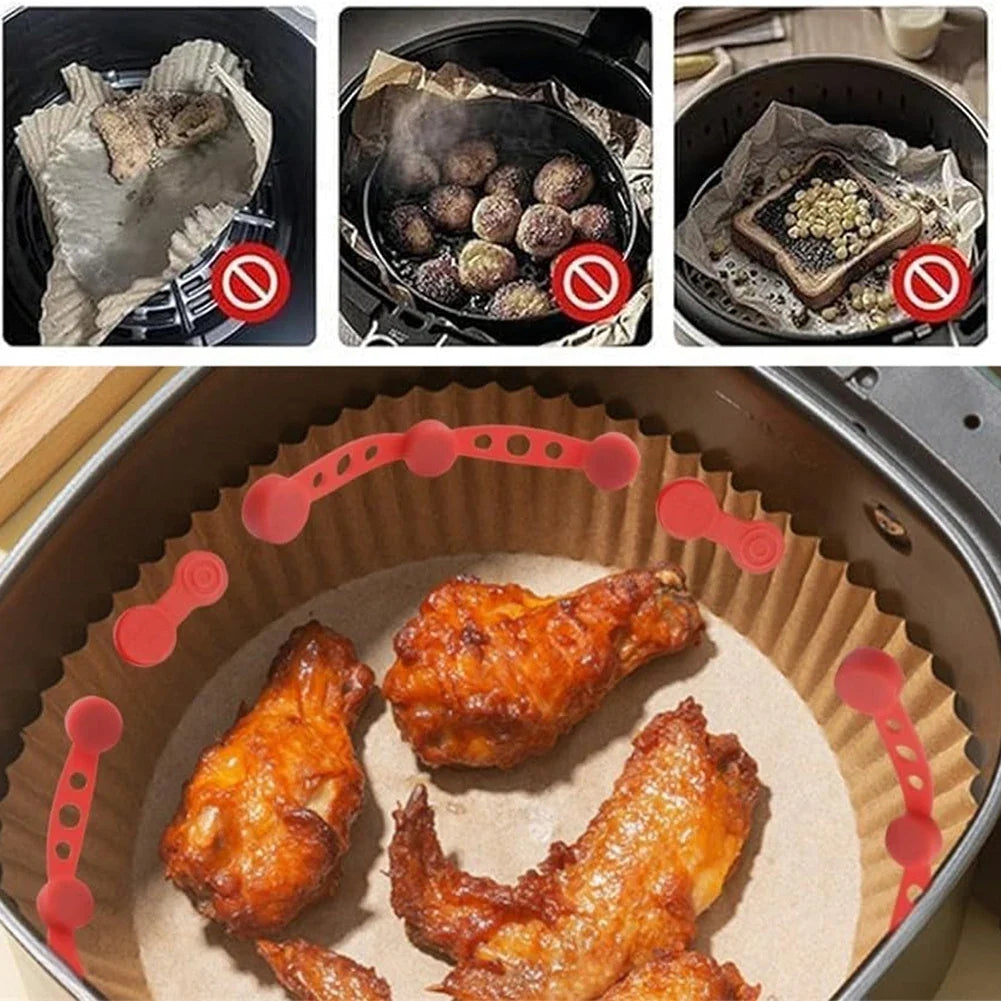 Air Fryer Magnet Silicone Buckle Baking Paper Fixation Tool Prevent Paper To Burn Magnetic Air Fryer Buckle for Kitchen Baking