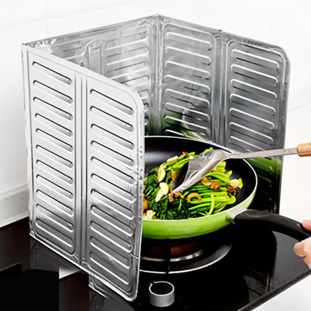 Aluminum Kichen Accessories Cookware Pan Oil Splash Protection Oil Baffle Plate Kitchen Frying Gas Stove Protector