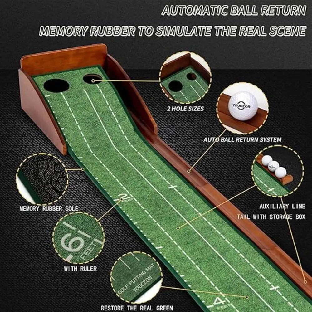 Portable Golf Removable Putting Exerciser Professional Golf Practice Mat Indoor Home Office Outdoor Garden Training Set Tool