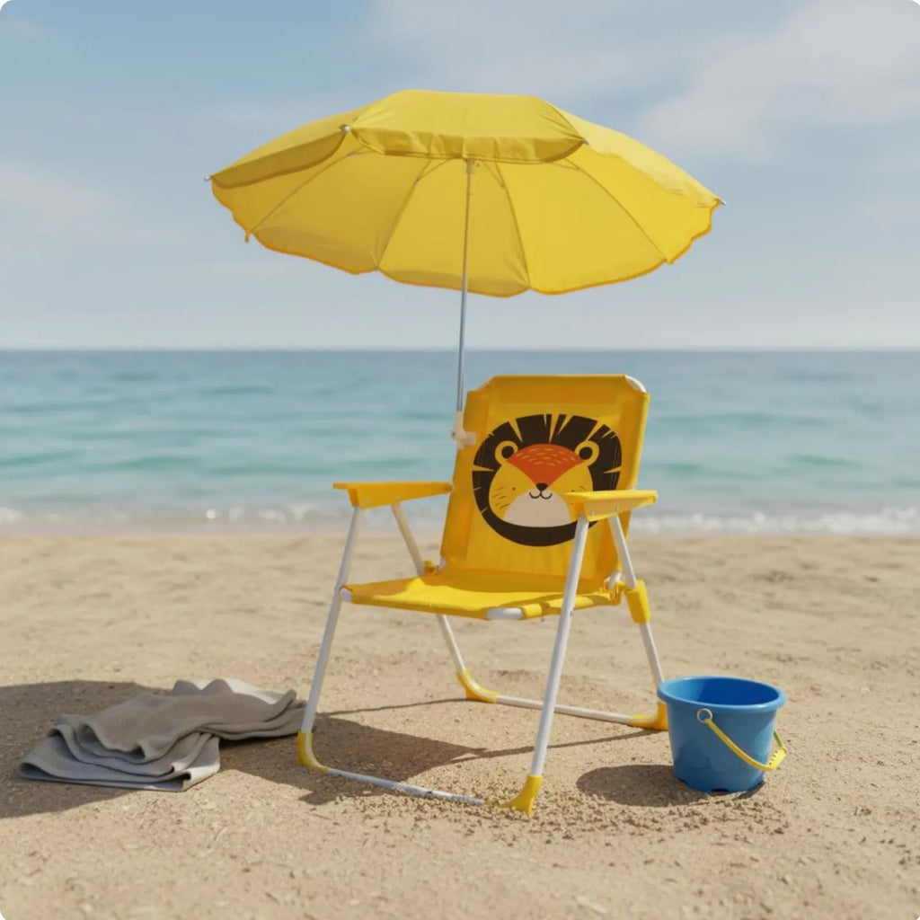 Kids Beach Chair with Umbrella Lightweight Children's Folding Chair with Sunshade for Infants, Outdoor