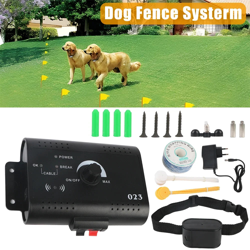 Electronic Pet Fence System Containment Dog Training Collar Pet Accessories Sound Shocked Collar Waterproof Electric Dog Fence