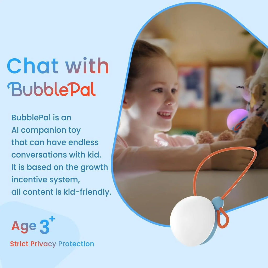 BubblePal Blue- AI Interactive Toy, Advanced Endless Talking Toy,Long-Term Interactions Memory Function Friend Mentor,Kid's Gift