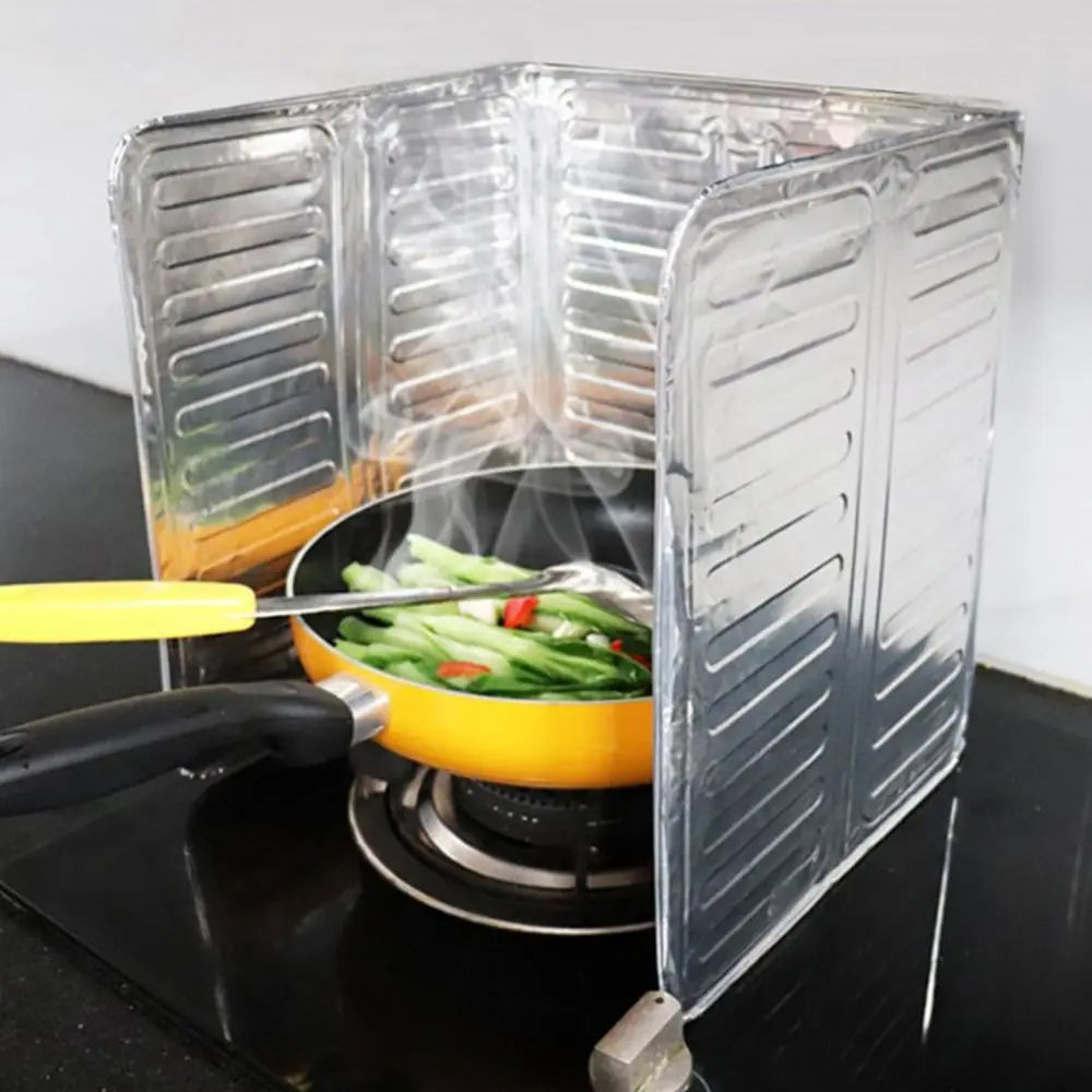 Aluminum Kichen Accessories Cookware Pan Oil Splash Protection Oil Baffle Plate Kitchen Frying Gas Stove Protector