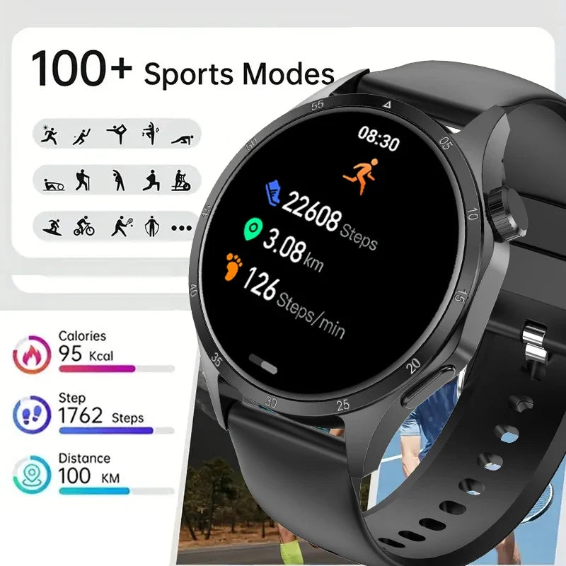 2026 New BOXUXING GPS NFC Smart Watch Men 360*360 AMOLED Screen Heart rate Bluetooth Call IP67 Waterproof Man Smartwatch Women