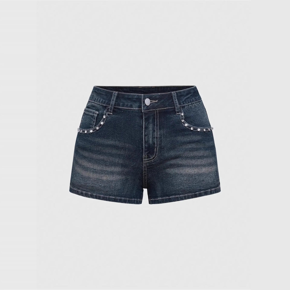 High Waist Distressed Denim Shorts Female Jeans Womens Jeans Shorts Vintage Y2K Punk Style Embroidered Hot Pants
