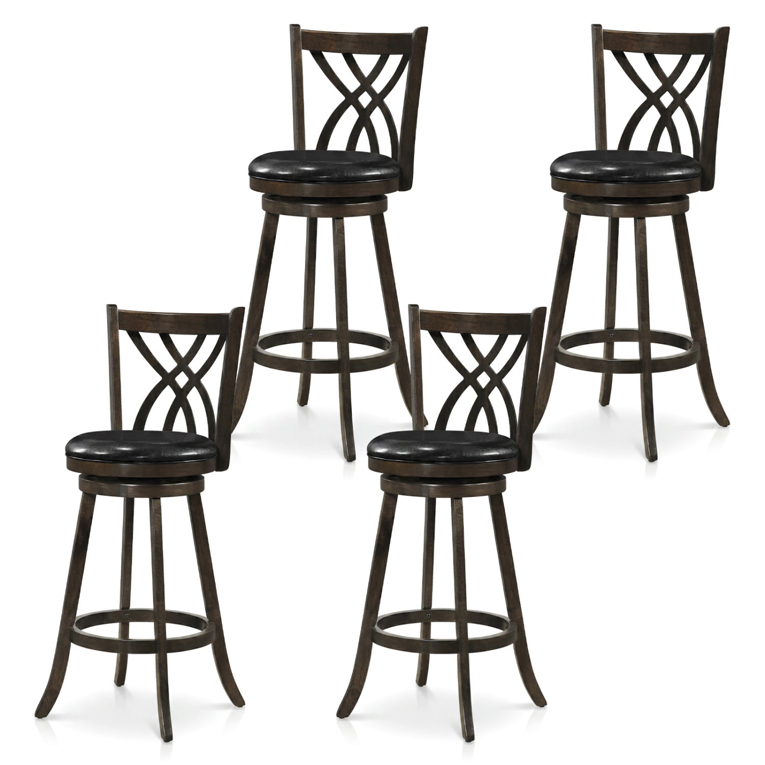 Counter Height Bar Stools Set of 4 with Swivel Seat