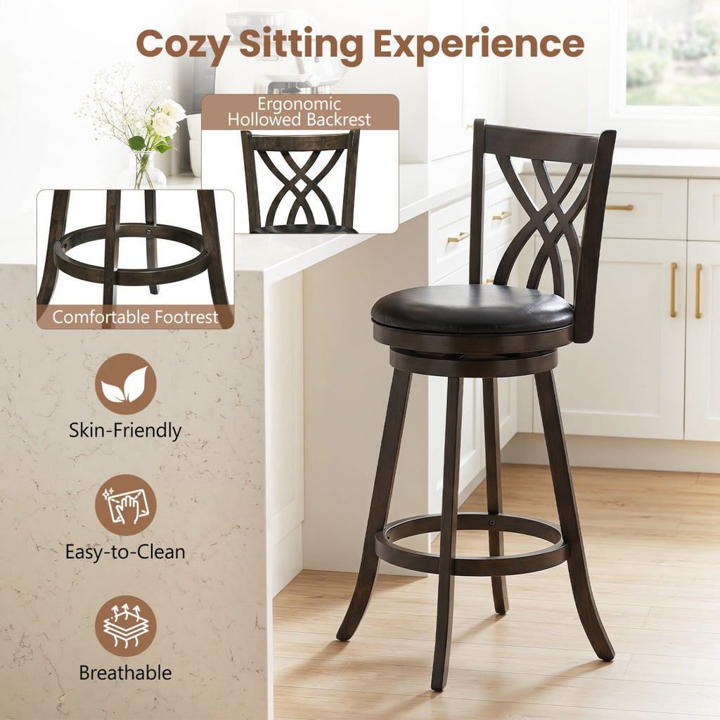 Counter Height Bar Stools Set of 4 with Swivel Seat