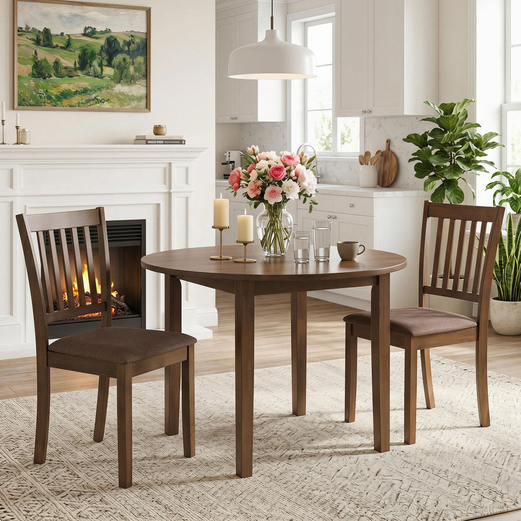Upholstered Dining Chairs Set of 4 with Rubber Wood Frame