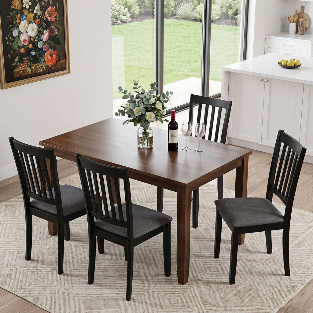Upholstered Dining Chairs Set of 4 with Rubber Wood Frame