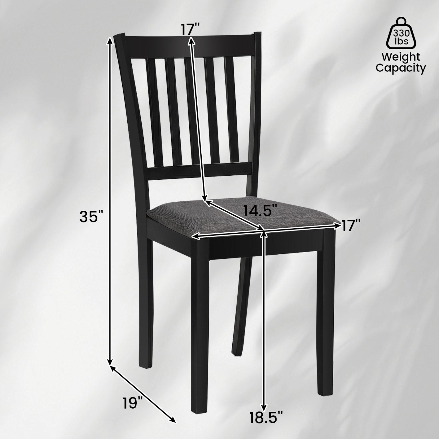 Upholstered Dining Chairs Set of 4 with Rubber Wood Frame