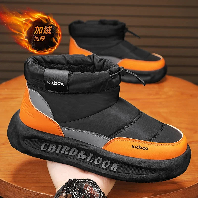 Men's Winter Velvet Ankle Boots, Warm Stylish Winter Shoes